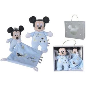 Simba Disney Baby pluche dieren, Mickey, 25 cm, gloeit in het donker en Doudou van Mickey, in geschenkdoos, ideaal voor baby's, geschikt voor alle leeftijden (6315874889)