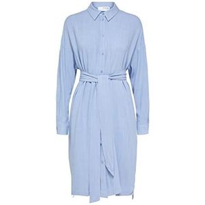 ONLY Slfviva-tonia Long Linen Shirt B voor dames, Blue Heron., 38