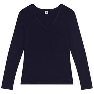 PETIT BATEAU - Iconisch T-shirt - Blauw - Lange Mouwen - Katoen