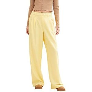 TOM TAILOR Denim Dames Broek met brede pijpen 1035433, 31601 - Soft Pale Yellow, XS