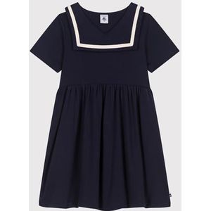 Petit Bateau Jurk met korte mouwen voor meisjes en jongens, Blauw, 5 Jaar