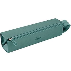 RHODIA Rhodiarama 319034C Pennenetui, 23 x 5 x 5 cm, platte opening voor gebruik als etui, kunstleer, opbergen van pennen, potloden, viltstiften, kleine accessoires