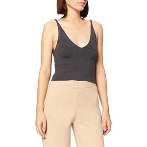 ONLY Dames Onlcozy S/L Cropped Top KNT Pullover Dark Grey Melange, L