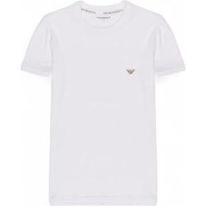 Emporio Armani Shiny Logo Band Crew Neck T-Shirt, Wit, L