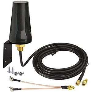 Bingfu 4G LTE Antenne Buiten SMA Mannelijk 5dBi Vaste Houder Waterdicht met Dual TS9-M SMA-F Scheidingskabel Compatibel met GSM 3G 4G LTE Mobiele Router Gateway Modem Track Camera