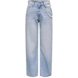 Stretchbroeken - Effen - Denim - Light Washed - Wide Leg
