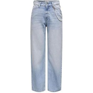 Stretchbroeken - Effen - Denim - Light Washed - Wide Leg