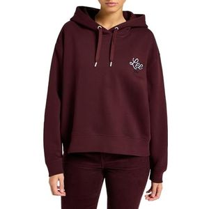 Lee Logo Hoodie Sweatshirt met capuchon voor dames, Velvet Beet, M
