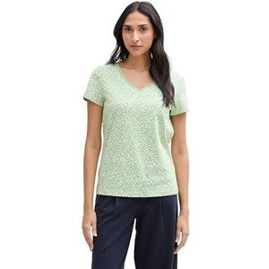 TOM TAILOR T-shirt voor dames, 38160 - Green Abstract Heart, XL