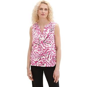 TOM TAILOR Damestop, 35309 - Roze Cut Palmtree Design, XS