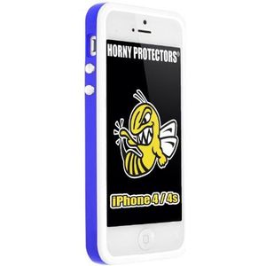 Horny Protectors Bumper voor Apple iPhone 4/4S wit/paars met metalen knop