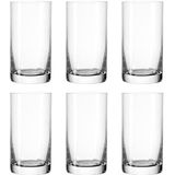 Leonardo Easy+ drinkglazen, set van 6, vaatwasmachinebestendige waterglazen, rechte glazen beker, drankset, maat M, 260 ml, 039612