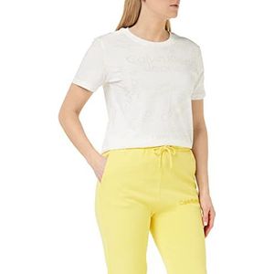 Calvin Klein Jeans Vrouwen Logo All Over Print Tee T-Shirt, Logo Aop Helder Wit, M