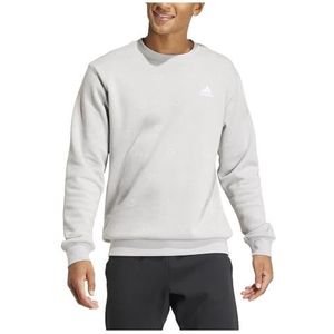 adidas Heren Seasonal Essentials Monogram Graphic Crew Fleece Sweatshirt, grey two, M