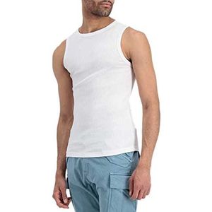 ALPHA INDUSTRIES X-fit Rib Tank T-shirt voor heren, 09-wit, XS