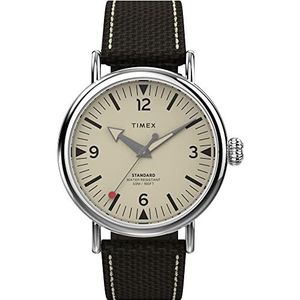 Timex Heren analoog horloge met stoffen band Standard Collection, beige, TW2V44100