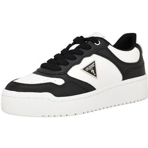 GUESS Women's Miram Sneaker, Black/White 003, 6