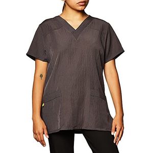 WonderWink Dames vier stretch sportieve V-hals scrub top, pewter, M