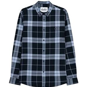Seidensticker Studio overhemd - regular fit - gemakkelijk te strijken - button-down-kraag - lange mouwen - unisex - 100% katoen, donkerblauw, XXL