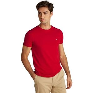 Tommy Hilfiger Heren STRETCH SLIM FIT TEE MW0MW10800 S/S T-shirt, rood, 3XL, Rood (Medium Rood), 3XL grote maten