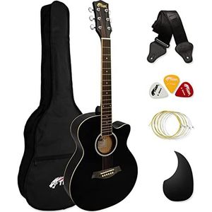 TIGER Small Body Akoestische Gitaar voor Beginners Gitaar - Zwart, Full