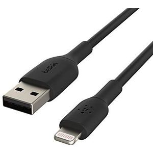 Belkin Lightning-kabel (Boost Charge Lightning/USB-kabel voor iPhone, iPad, AirPods) MFi-gecertificeerde iPhone-laadkabel (zwart, 15 cm)
