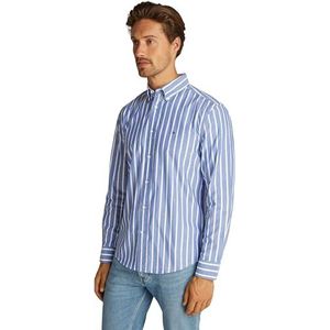 Tommy Hilfiger - Heren L/S Shirt - Wedge Blauw/Optic White