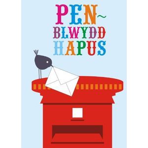 Claire Giles Giftiger Happy Walisisch opschrift:""Penblwydd Hapus"" Post Box verjaardagskaart
