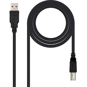 Monkey Ladder USB 2.0 printerkabel type A/M-B/M, mannelijk naar stekker, zwart, 1 m