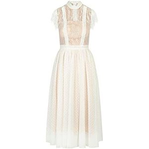 ApartFashion Dames APART cocktailjurk in bovenste deel semi-transparant speciale gelegenheidsjurk, wit, regular