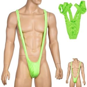 SHATCHI Mannen Shatchi Borot Mankini Man Ondergoed Badmode Thong Stag Do Fancy Dress Kostuum, Groen, One Size UK