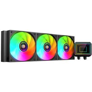 Mars Gaming ML-TWO360, AIO waterkoeling 600W TDP, 3x ARGB Infinity Mirror 12cm FDB ventilatoren, kern van koper en aluminium, Opti-Chamber pomp van de 4e generatie en microkanalen, Zwart