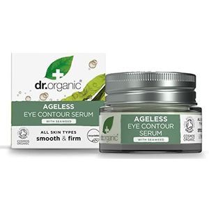 Dr Organic Ageless Oogcontour Serum met Biologische Zeewier, Fijne Lijntjes, Rimpels, Dierproefvrij, Zonder Parabenen & SLS, Gerecycled & Recyclebaar, Gecertificeerd Biologisch, 15ml