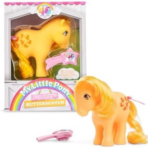 My Little Pony, Butterscotch Classic Pony, Basic Fun, 35323, retro paardencadeau voor jongens en meisjes, eenhoorn speelgoed voor jongens en meisjes van 3 jaar en ouder