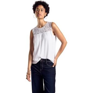 STREET ONE Top met gehaakte kant, wit, 40
