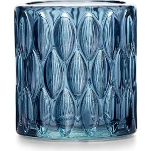 Theelichthouder van glas AmeliaHome kandelaar theelichtglas 9x9,5 cm Vigo donkerblauw