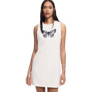 Jurk - Vlinderprint - Mouwloos - Ronde Hals - Mini - Slim Fit - Gerecycled Polyester
