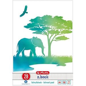 herlitz Schoolblok A4, GREENline, 50 vellen geruit, motief: olifant, 10 stuks