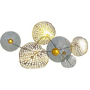 DRW Wandlamp met metalen cirkels, 91 x 7 x 50 cm