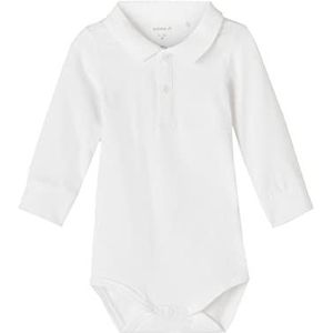 NAME IT Baby-jongens NBMHOLGER LS Polo Body, Bright White, 56, wit (bright white), 56 cm