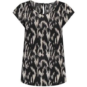 Onlnova Life VIS S/S TOP AOP, Zwart/Aop: 590 Rough Animal, 36