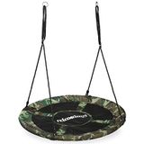 Relaxdays nestschommel rond, schommel voor kind & volwassene, 100 kg, ronde kinderschommel, Ø 110 cm camouflage kleuren