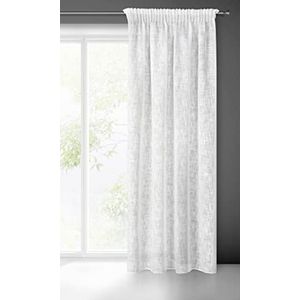 Eurofirany Linnen Optic Gordijn LIREN met plooiband - 1st. - Eco Boho natuurlijk venstergordijn woonkamer slaapkamer 140x270cm White