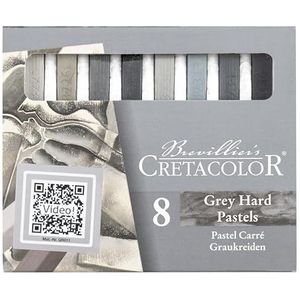 CRETACOLOR Grey Hand Pastels, Grijskrijt, 8 Stuk