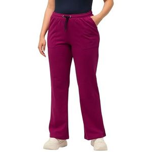 Ulla Popken Dameskleding plus size curvy rechte been joggingbroek 826762, Magenta, 36 Regular