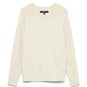 Vero Moda Vmdoffy Ls O-hals Blouse Ga Noos Pullover trui dames,Birch/Detail:melange,XXL