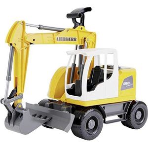 Lena 04601 - Worxx schepradgraafmachine model Liebherr A918 Compact Litronic, ca. 48 cm, bouwspeelgoedvoertuig voor kinderen vanaf 3 jaar, robuuste graafmachine met werkende graafarm en schuifschild