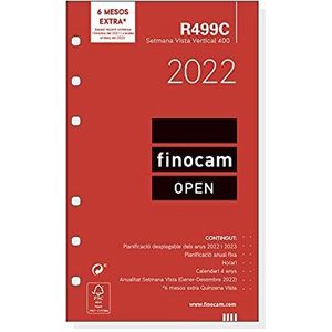 Finocam - Jaarnavulling 2022 verticaal weekoverzicht van januari 2022 tot december 2022 (12 maanden) 400 - 91 x 152 mm Open Catalan