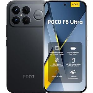 Xiaomi POCO F8 Ultra, Smartphone 12+256 GB, 6.9"" 120Hz AMOLED Display, 50MP Light Fusion 950 with OIS, Sound by Bose, 6500mAh, Black, Warranty 2 years, Charger Not Included