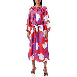 Seidensticker Dames Regular Fit Blousejurk Lange Mouw Jurk, Rood, 38, rood, 38